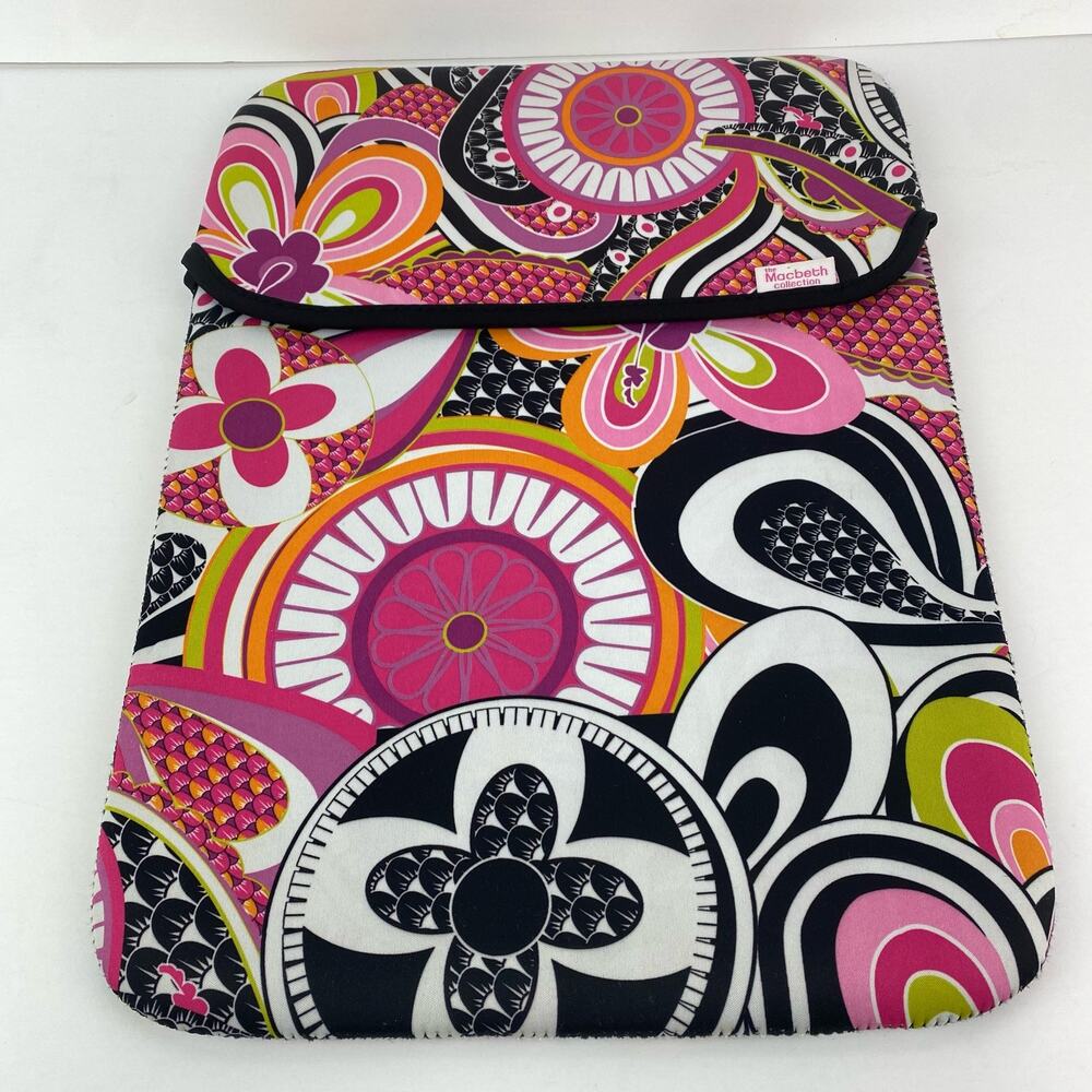Macbeth Collection Laptop Tablet Case Pink Multicolor Neoprene Reversible